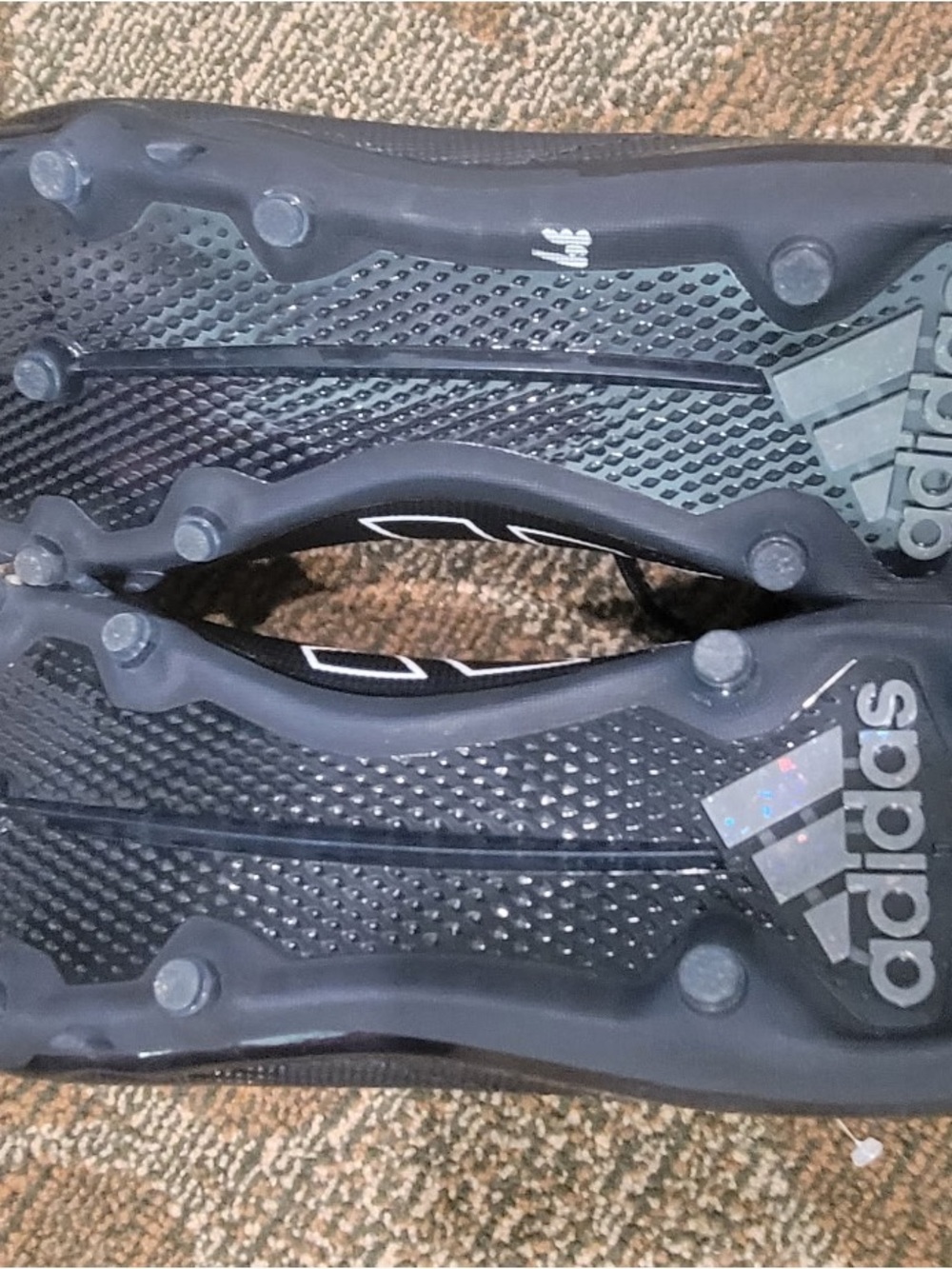 adidas Black and Dark Gray Soccer Cleats with Studded Outsole